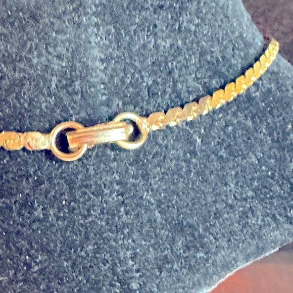 NOS/Vtg: Sellers Sample 14K Gold Plated Tasseled Herringbone style Necklace - Picture 4 of 8